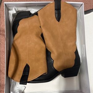 DV by Dolce Vita Tan and Black Heeled Boots